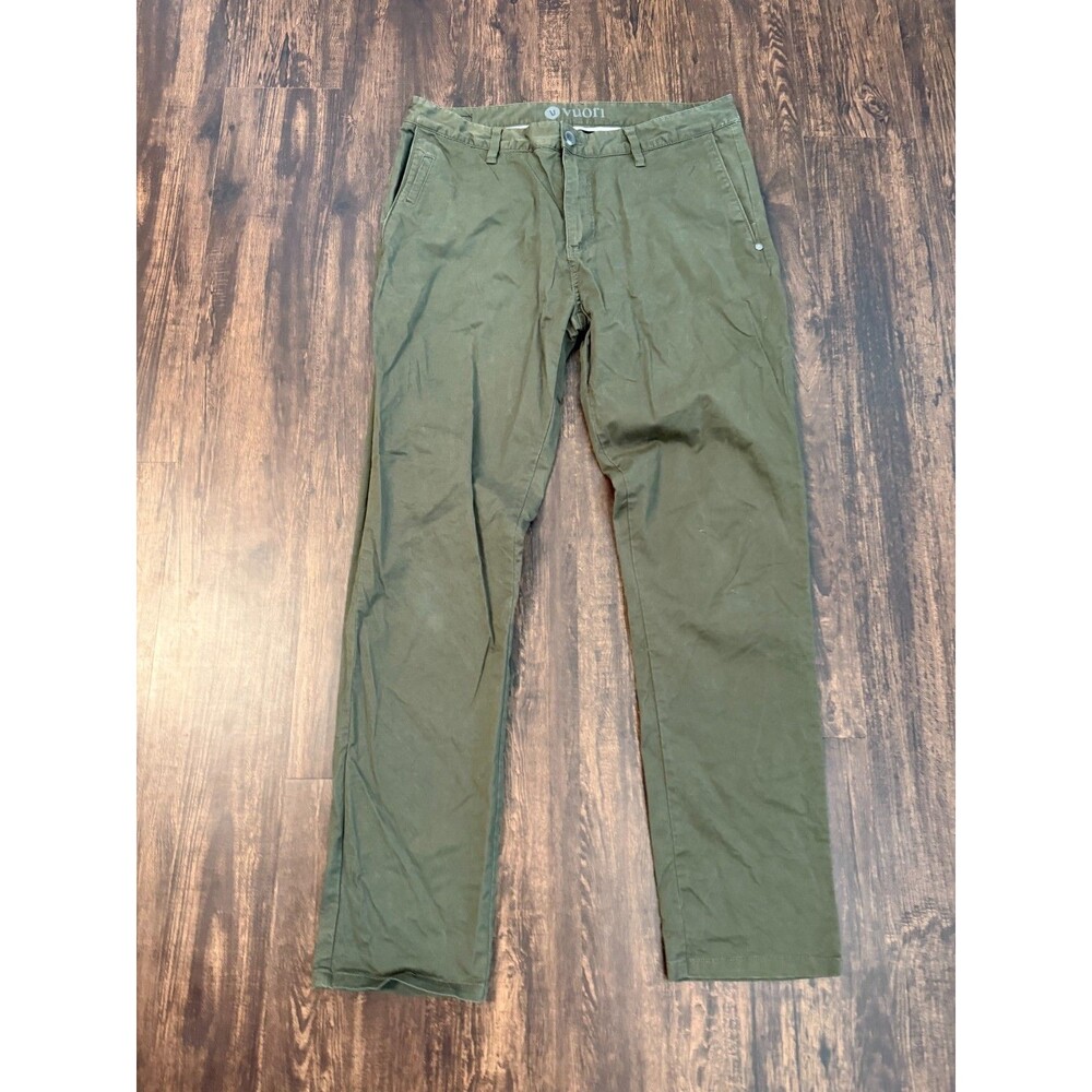 Vuori Collins Chino Pants Mens 34x29 Green Stretch Cotton Stretch Twill V433